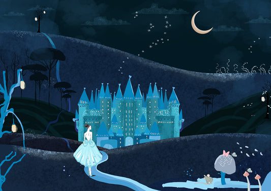 Print blue Fairytale